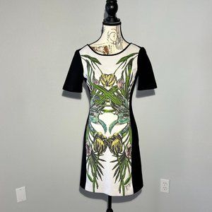Juicy Couture Black, White and Jungle Print dress with Gold Zipper